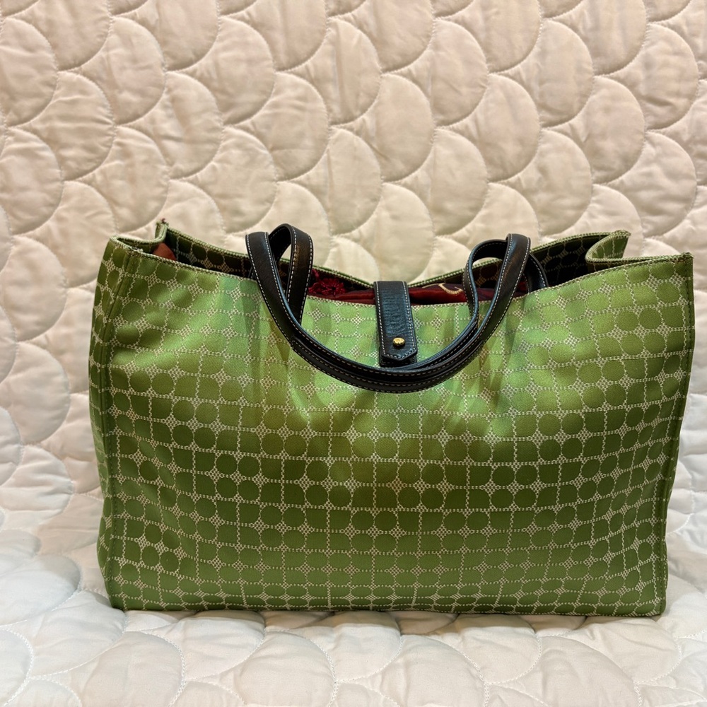 Green Patterned Kate Spade Tote Bag